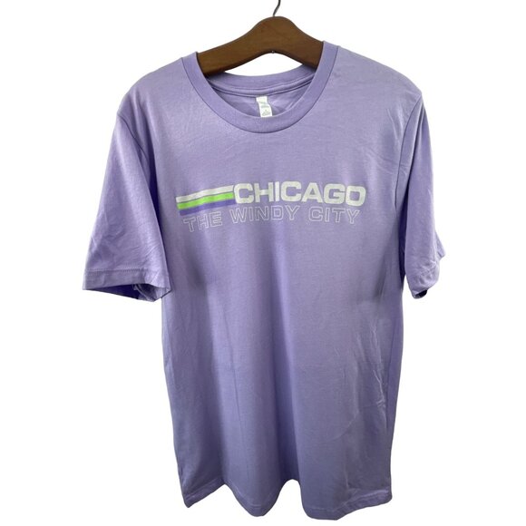 Chicago The Windy City T-Shirt Size Large Crewneck Short Sleeve Purple Cotton - Picture 1 of 6